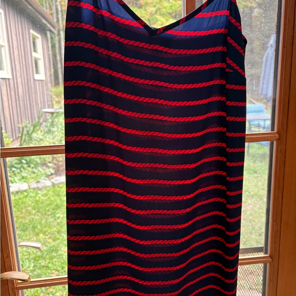 Ann Taylor Blue and Red Patterned Dress